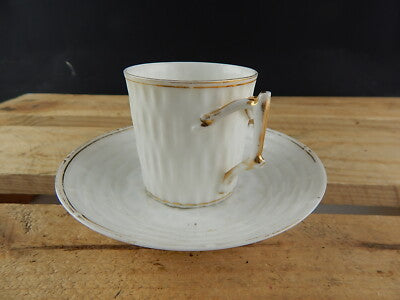 PREZIOSA RARA TAZZINA PORCELLANA BIANCA E ORO COLLEZIONE LIMOGES PRIMA META' 800