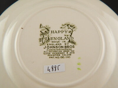 SET 6 PIATTI DESSERT SEMI PORCELLANA JOHNSON BROS HAPPY ENGLAND STAMPA MANO