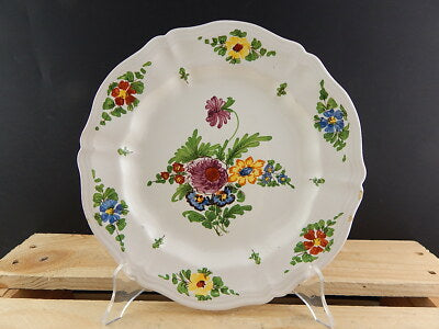 ANTICO 1946 PIATTO PIANO CERAMICA IMOLA TECNICA E DECORO SETTECENTO ITALIANO #9