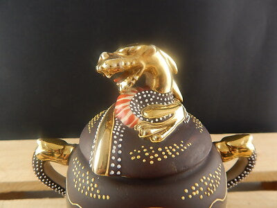 ANTIQUARIATO ORIENTALE 1920 CERAMICA GIAPPONE SATSUMA SHIMAZU CREST POTICHE