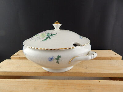 ANTICA ZUPPIERA PORCELLANA BIANCA FIORI BAVARIA SELTMANN WEIDEN ELISABETH