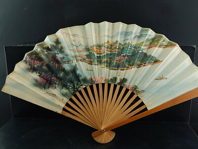 VINTAGE VENTAGLIO "MADE IN PEOPLE'S REPUBLIC OF CHINA" BAMBU' CARTA META' 1900