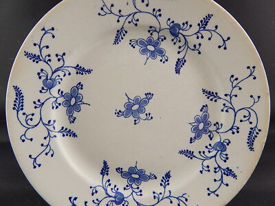 ANTICO PIATTO CERAMICA FINE 800 MANIFACTURE IMPERIALE ROYALE NIMY BLUE FLUTED §¶