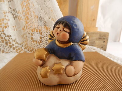 VINTAGE AUTENTICA CERAMICA THUN ANGELO BLU SU NUVOLA BOLZANO FAIENCE ANGEL BLUE