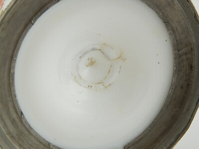 ANTICO PREZIOSO BIEDERMEIER XIX SECOLO BOCCALE BIRRA VETRO OPALINO DIPINTO MANO