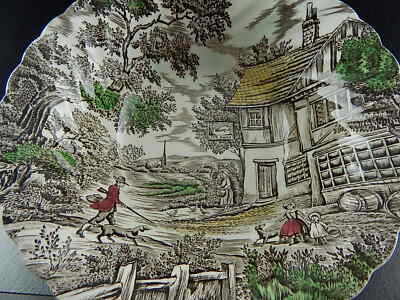 VINTAGE CERAMICA SERVIZIO DESSERT 13 PZ THE HUNTER MYOTT ENGLAND IL CACCIATORE