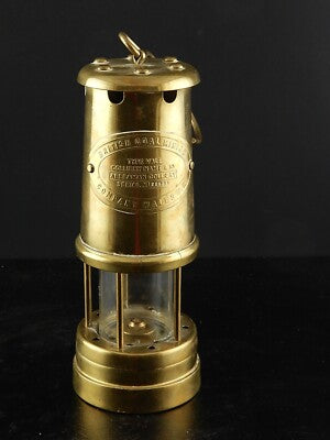 VINTAGE LAMPADA OTTONE PARAFFINA MINATORE ABERAMA COLLIERY BRITISH COAL MINING