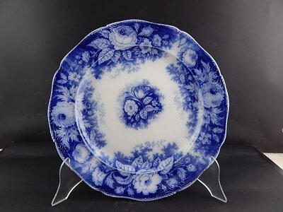 ANTICO RARO PIATTO CERAMICA JARDINIERE DIPINTO MANO BOCH FRERES META '800 CM 35