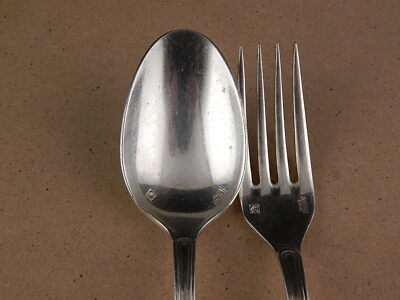 VINTAGE 1 CUCCHIAIO 1 FORCHETTA TAVOLA ARGENTATE BAGNO ARGENTO SANT'ANDREA