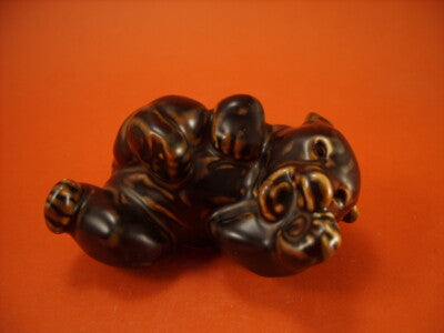 STATUINA PORCELLANA ROYAL COPENHAGEN STONEWARE "Cucciolo Orso Bruno" 21432 ORIGI