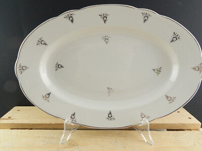 ANTICO ART DECO VASSOIO OVALE PORCELLANA ARGENTO VERBANO LAVENO 1935 ANDLOVITZ