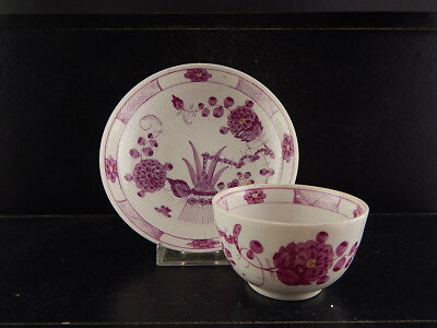 ANTICA FINE PORCELLANA TAZZA TE' COMPAGNIA DELLE INDIE DIPINTA A MANO XVIII SEC.