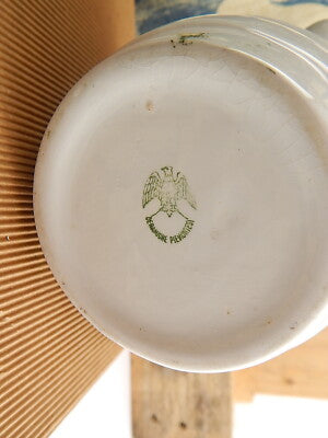 ANTICA RARA BROCCA CARAFFA CERAMICHE PIEMONTESI CHIUSA PESIO DECORO AEROGRAFO