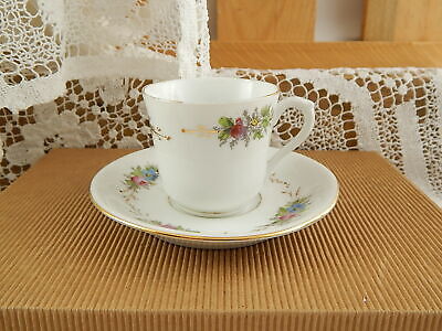 PREZIOSO RICHARD SET CAFFE' TAZZA E PIATTO CERAMICA SECONDA METÀ 800 DIPINTO