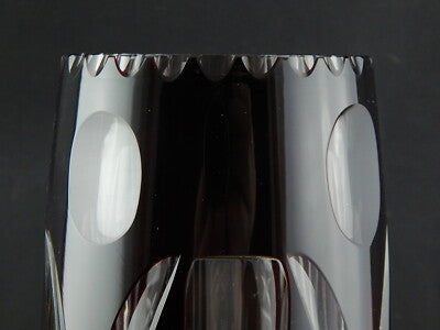 ANTICO PREZIOSO IMPORTANTE VASO CRISTALLO ART DECO BOEMIA MOLATO INCISO