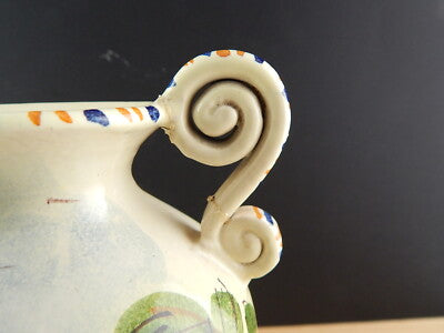 ANTICO 1920 RARO VASO BIANSATO POLICROMO CERAMICA MAIOLICA ALBISOLA FENICE #