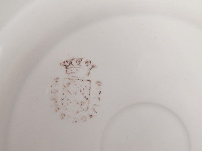 ANTICO PIATTO CERAMICA VEDOVA BESIO & FIGLIO MONDOVI' 1899 DECORO AEROGRAFO