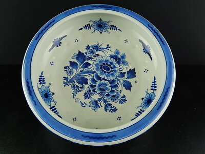 ANTICO 1951 CENTROTAVOLA FRUTTIERA CERAMICA BIANCO BLU ROYAL DELFT DIPINTO MANO