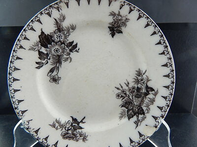 ANTICO PIATTO CERAMICA SARREGUEMINES U&C COLLEZIONE FLORE 1800 ART NOUVEAU #1330