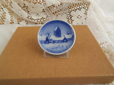 ANTICA PLAQUETTE COPENHAGEN CERAMICA ALUMINIA FAIENCE XIX SECOLO DECORO NATALE 2