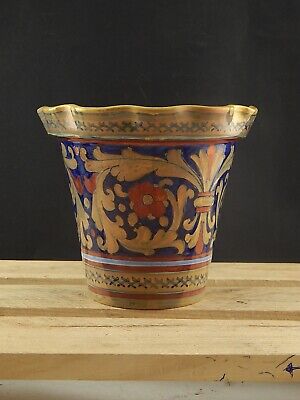 VINTAGE VASO CACHE POT MAIOLICA CERAMICA A LUSTRO RUBBOLI GUALDO TADINO