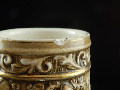 VINTAGE VASO BOCCALE PORCELLANA MAS REGIO CAPODIMONTE DIFETTO