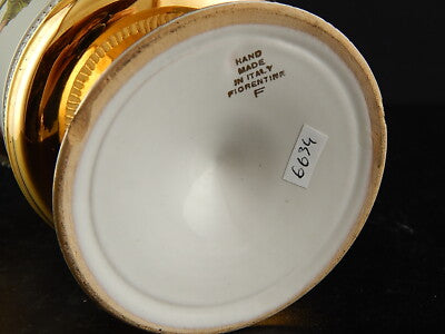 VINTAGE VASO URNA CRATERE CERAMICA FIORENTINE STILE IMPERO FATTO A MANO 1900