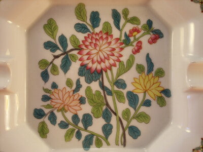 PORTACENERE PORCELLANA PORCELAINE DE PARIS CHRYSANTHEME