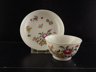 ANTICA FINE PORCELLANA TAZZA TE' COMPAGNIA DELLE INDIE DIPINTA A MANO XVIII SEC