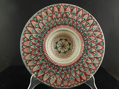 BOTTEGA D'ARTE PIATTO DECORATIVO MAIOLICA CERAMICA FIRENZE FATTO DIPINTO A MANO
