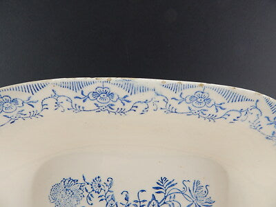 ANTICO 1932 RARO VASSOIO RAVIERA CENTROTAVOLA CERAMICA NICE MONDOVI' BIANCO BLU