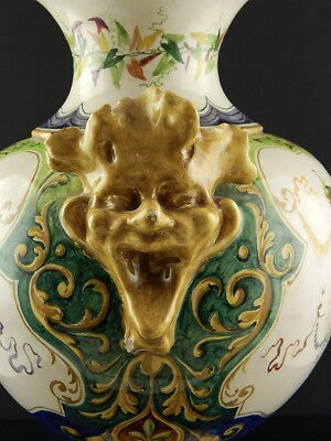 ANTICO PREZIOSO VASO CERAMICA MAIOLICA SESTO FIORENTINO RAFFAELLESCHE GROTTESCHE