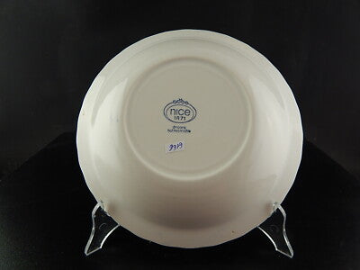 VINTAGE PIATTO FONDO CERAMICA N.I.C.E MONDOVI' BIANCO-BLU COLLEZIONE SHABBY CHIC