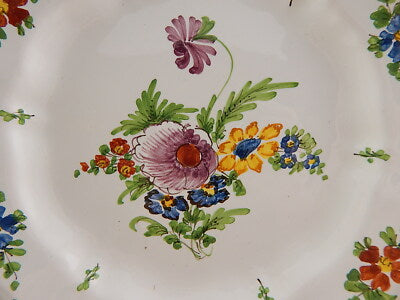ANTICO 1946 PIATTO PIANO CERAMICA IMOLA TECNICA E DECORO SETTECENTO ITALIANO #10