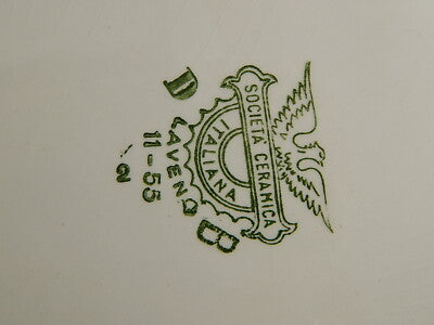 ANTICA RARA ZUPPIERA CON VASSOIO CENTROTAVOLA SOCIETÀ CERAMICA ITALIANA LAVENO