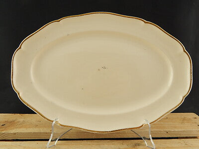 ANTICO VASSOIO PIATTO OVALE PORCELLANA PROFILO ORO VILLEROY&BOCH METTLACH
