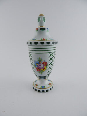 ANTICA PREZIOSA URNA VASO BIEDERMEIER CRISTALLO BOEMO INCAMICIATO BOHEMIAN VASE