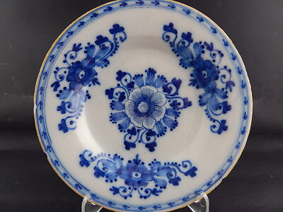 ANTICO PREZIOSO RARISSIMO PIATTO CERAMICA DELFT INIZIO XVIII SECOLO MUSEALE