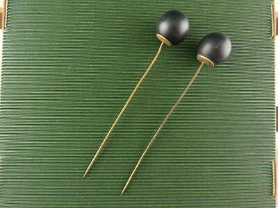 ACCESSORI ABBIGLIAMENTO ART DECO ANTICA COPPIA SPILLONI PER CAPPELLO #4913