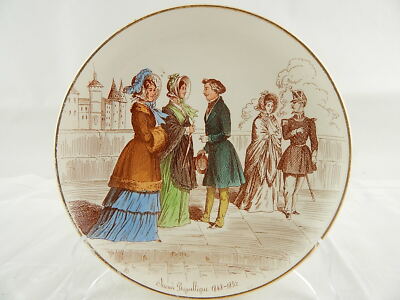 ANTICO PIATTO CERAMICA FINE 1800 CREUIL ET MONTEREAU LA MODE DEPUIS CENT ANS
