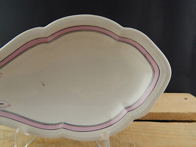 ANTICA RAVIERA PIATTO CONCHIGLIA PORCELLANA GINORI FINE 800 PROFILO ROSA E NERO