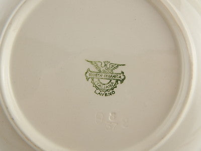 ANTICO PIATTO PORTATA TORTA PORCELLANA CERAMICA LAVENO PRIMO 1900 VERBANUM STONE