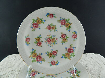 ANTICO SERVIZIO 6 PIATTI DESSERT PORCELLANA JOHANN HAVILAND BAVARIA 1937 ROSE