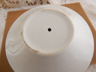 ANTICA SALSIERA MOSTARDIERA CERAMICA RICHARD MILANO FINE 1800 CON MESTOLINO