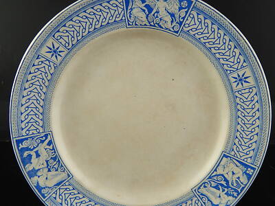 ANTICO RARO PIATTO CERAMICA POTTERY WEDGWOOD ETRUSCAN META' 800 BIANCO BLU