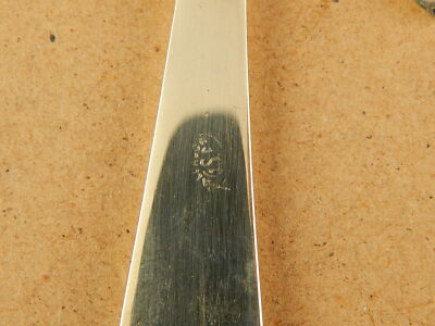 ART DECO ANTICO SERVIZIO 8 POSATE CUCCHIAI ALPACCA DORATI GILDED SPOONS