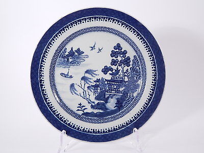ANTICO PIATTO DI PORCELLANA DECORO WILLOW PORCELAIN PLATE PRIMI ANNI DEL 1800