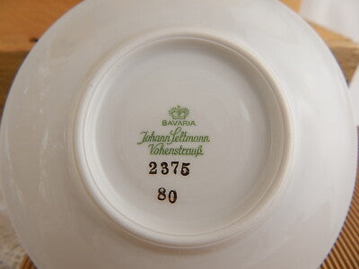 ANTICA RARA TAZZA PIATTO CAFFE' PORCELLANA VOHENSTRAUSS BAVARIA JOHANN SELTMANN