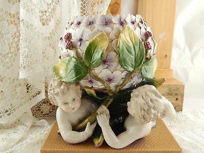 PREZIOSO RARO CENTROTAVOLA PORCELLANA TEDESCA COLLEZIONE ORTENSIA PUTTI