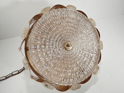 MODERNARIATO RARO LAMPADARIO OTTONE CRISTALLO DESIGNER C. FAGERLUND ORREFORS